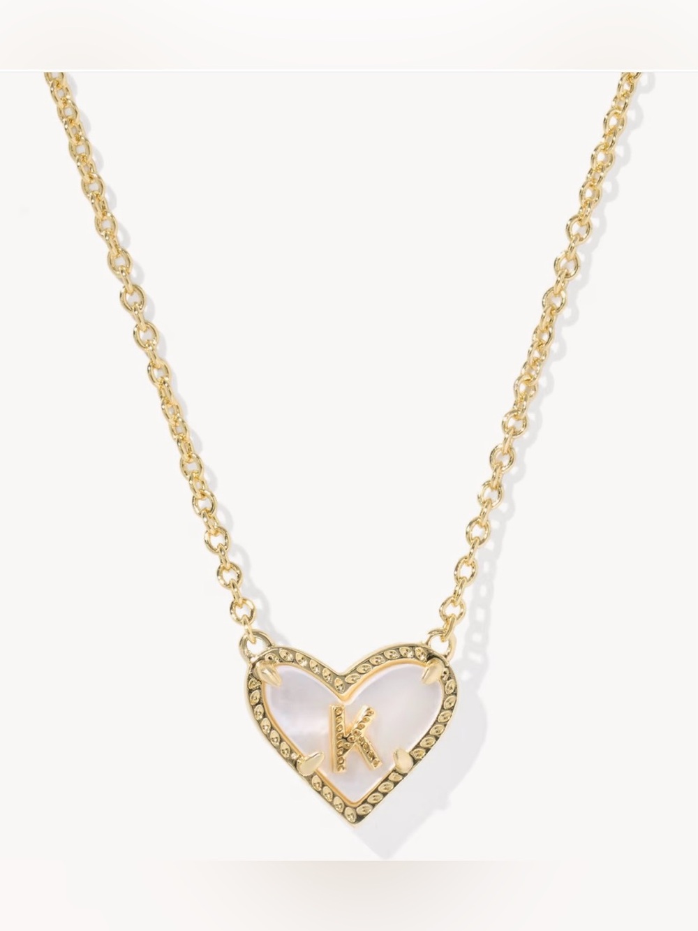 Kendra Scott Ari Heart Letter Short Pendant Necklace “K”